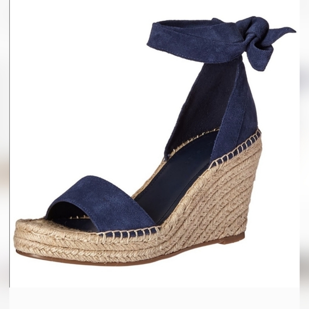 MARC FISHER Womens Kaee Suede Open Toe Espadrille Wedge Shoe
